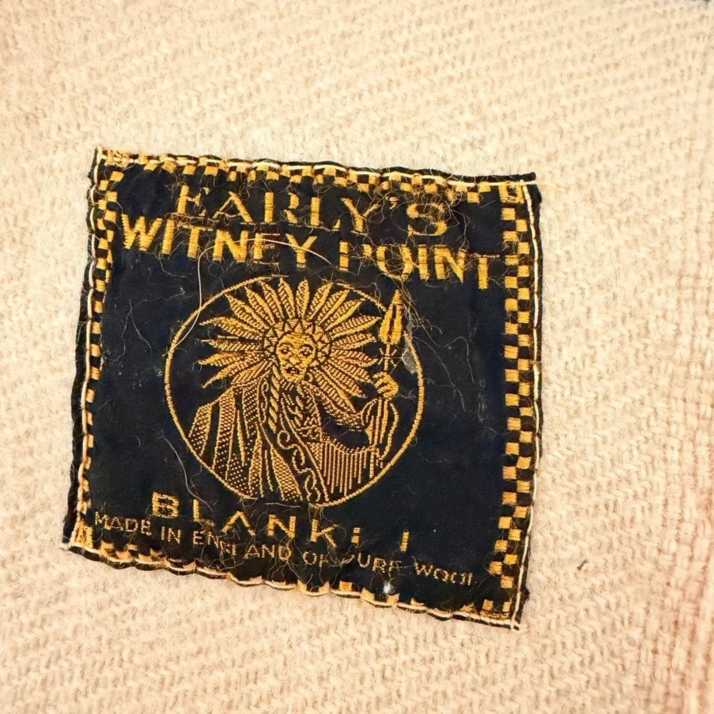 Vintage Early’s Witney Point Pure Wool Trapper Blanket England 69” x 80”
